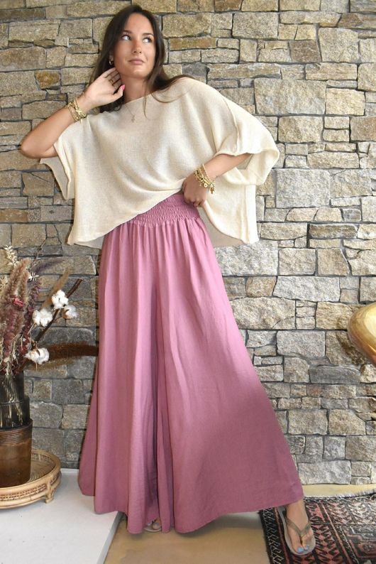 Riviera Palazzo Pant Rose